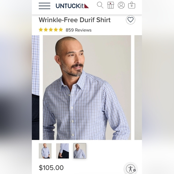 UNTUCKit Wrinkle Free Durif Shirt Button-up Plaid Cotton Longsleeve Men's XL - Picture 2 of 11